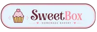 SweetBox homemade bakery logo with a pink cupcake